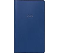BRUNNEN Agenda de poche modèle 755 (2025), 2 pages = 1 semaine, format A6 paysage, 144 pages, couverture en plastique, bleu foncé