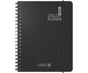 BRUNNEN Agenda de rendez-vous et de cours (2024/2025), 2 pages = 1 semaine, format A5, 224 pages, couverture baladek, noir