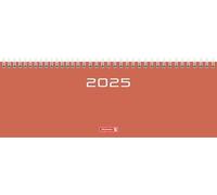 BRUNNEN Agenda horizontal, modèle 772 (2025), 2 pages = 1 semaine, 297 × 105 mm, 112 pages, couverture en carton, corail