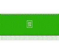 BRUNNEN Agenda horizontal, modèle 772 (2025), 2 pages = 1 semaine, 297 x 105 mm, 112 pages, couverture en carton avec dos allongé, vert