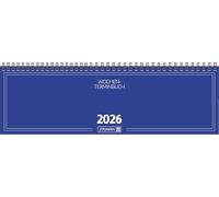 BRUNNEN Agenda horizontal modèle 774 2026 | 326 × 102 mm, carton, bleu
