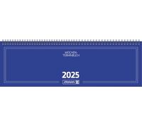 BRUNNEN Agenda horizontal, modèle 775 (2025), 2 pages = 1 semaine, 420 × 137 mm, 112 pages, couverture en carton, bleu