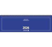 BRUNNEN Agenda horizontal modèle 775 2026, 420 × 137 mm, carton, bleu