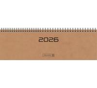 BRUNNEN Agenda horizontal modèle 777 2026 | 326 × 102 mm, carton, marron