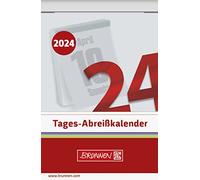 BRUNNEN Agenda journalier 2024 1 page = 1 jour 54 x 80 mm, largeur de fente 22 mm blanc
