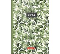 BRUNNEN Agenda journalier « Jungle Leaves » modèle 795 2024 1 page = 1 jour Taille de la feuille 14,5 x 20,6 cm Multicolore