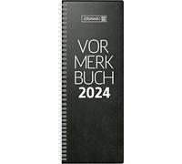 BRUNNEN Agenda journalier modèle 784 2024 1 page = 2 jours Taille de la feuille 10,8 x 29,7 cm Noir