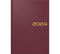 BRUNNEN Agenda journalier modèle 795 2024 1 page = 1 jour Taille de la feuille 14,5 x 20,6 cm Bordeaux