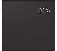 BRUNNEN Agenda modèle 766 (2025), 2 pages = 1 semaine, 210 × 205 mm, 144 pages, couverture Balacron, noir
