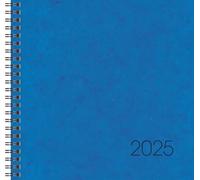 BRUNNEN Agenda modèle 766 (2025), Planning Hebdomadaire, 2 pages = 1 semaine, 210 x 205 mm, 144 pages, couverture en carton, bleu