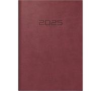 BRUNNEN Agenda modèle 795 (2025), 1 page = 1 jour, A5, 352 pages, couverture en cuir synthétique Prestige, marron