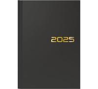 BRUNNEN Agenda modèle 796 (2025), 2 pages = 1 semaine, format A5, 128 pages, couverture en balacron, noir