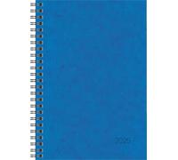 BRUNNEN Agenda modèle 796 (2025), Planificateur Hebdomadaire, 2 pages = 1 semaine, format A5, 128 pages, couverture en carton, bleu