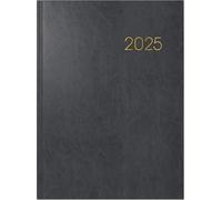BRUNNEN Agenda modèle 797 (2025), 2 pages = 1 semaine, 168 x 240 mm, 160 pages, couverture Miradur, noir