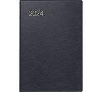 BRUNNEN Agenda Organiseur Semainier modèle 723 2024 2 pages = 1 semaine Taille des feuilles 7,6 x 11,2 cm Noir