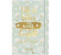 Brunnen Agenda scolaire 2022/2023 A6 1 page = 1 jour : 1 page = 1 jour - Sa. + So. sur une page - 1071710093 - Confettis