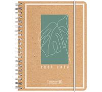 BRUNNEN Agenda scolaire (2025/2026) « Jungle Leaf », 2 pages = 1 semaine, format A6, 208 pages, couverture en papier kraft