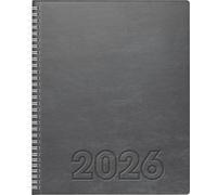 BRUNNEN Agenda semainier 2026 Mod. Manager Wt 7 2026 en cuir synthétique Gris 210 x 260 mm
