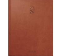 BRUNNEN Agenda semainier 2026 Mod. Manager Wt 7 en cuir synthétique Marron 210 x 260 mm