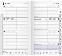 BRUNNEN Agenda semainier de rechange modèle 756 2024 2 pages = 1 semaine Taille de la feuille 8,7 x 15,3 cm Blanc