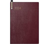 BRUNNEN Agenda semainier modèle 723 2024 2 pages = 1 semaine Taille de la feuille 7,6 x 11,2 cm Bordeaux