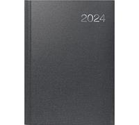 BRUNNEN Agenda semainier modèle 763 2024 2 pages = 1 semaine Format feuille 21 x 29 cm Noir volcanique
