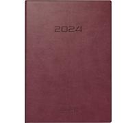 BRUNNEN Agenda semainier modèle 797 2024 2 pages = 1 semaine Taille des feuilles 16,8 x 24 cm Marron