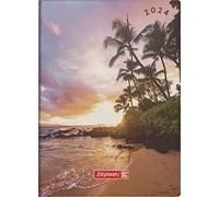 BRUNNEN Agenda semainier « Sunset » modèle 731 2024 2 pages = 1 semaine format feuille 10 x 14 cm blanc