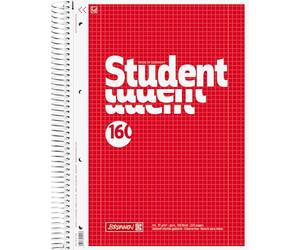 Brunnen Bloc de 160 feuilles A4 à carreaux avec 2 marges papier sans bois 70 g/m²