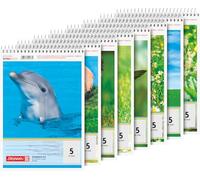 BRUNNEN Bloc-notes A5, linéature 5, 40 feuilles, assorties