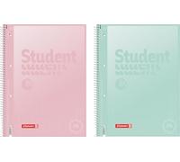 BRUNNEN Bloc-notes College Premium Student Pastel | A4, ligne style 28, 80 feuilles, assortiment