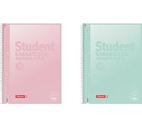 BRUNNEN Bloc-notes College Premium Student Pastel | A4, ligne style 28, 80 feuilles, assortiment