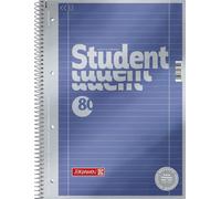 Brunnen Bloc-notes / Collège Student Premium, perforé 4 fois (couverture ennoblie avec effet métallique, A4, ligné, linéale 27, 90 g/m², 80 feuilles)