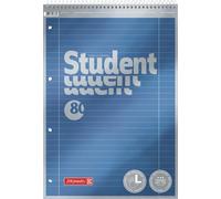 Brunnen Bloc-notes / Collège Student Premium pour gauchers (Couverture ennoblie avec effet métallique, A4, quadrillé, linéature 28, 90 g/m², 80 feuilles avec spirale en tête)