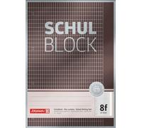 BRUNNEN Bloc-notes de qualité supérieure - Format A4 - Linéature 8f - 50 feuilles - Gris