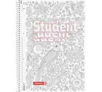 BRUNNEN Cahier Collège Premium pour étudiant « Perroquet » ZENart | A4, linéature 27, 80 feuilles, blanc