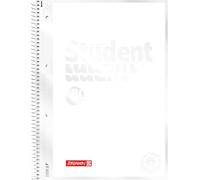 Brunnen Bloc-notes Premium Student « White » - Format A4 - Linéature 27-80 feuilles - Blanc