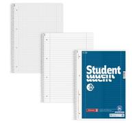 Brunnen Cahier d'écolier « Duo » recy ormat A4 - Quadrillé/ligné - 80 feuilles - Bleu pétrole