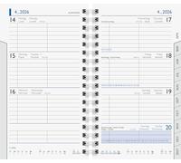 BRUNNEN Calendrier hebdomadaire de rechange, modèle 756 2026, 87 × 153 mm, carton, blanc