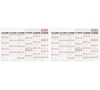 BRUNNEN Calendrier tableau (2025), 1 page : 6 mois, A3 paysage (Lot de 2)