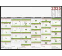 BRUNNEN Agenda tableau 2025, 1 page = 6 mois, format A4, paysage