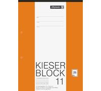 Brunnen Carnet à dessins Kieser Block 25 feuilles à carreaux avec marge 150 g/m² A4 210 x 298 mm
