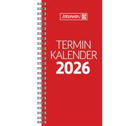 BRUNNEN Carnet de notes modèle 780 2026, 100 x 207 mm, carton, rouge