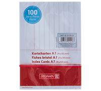 Brunnen cartes, karteikarton, 180 g/m², ligné, format a7, blanc