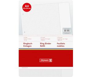 Brunnen classeur-insert ringbucheinlage, format a4, 70 g/m², quadrillé 5 mm, 4, avec marge