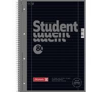 Brunnen 1067927126 Bloc-notes/Bloc Collège Étudiant (A4, ligné, linéature 27, 90 g/m², 80 feuilles) onyx schwarz