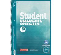 BRUNNEN Collegeblock Premium Student Recycling | A4, linéature 27, 80 feuilles, bleu/multicolore