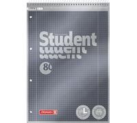 BRUNNEN Collegeblock Premium Student Spirale Haut | A4, linéature 28, 80 feuilles, anthracite