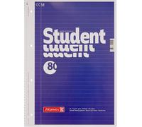 Brunnen Collegeblock Student A4 ligné avec marge bleu 80 feuilles
