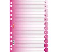 Brunnen Colour Code Séparateur pour classeur à spirales Format A4 12 onglets rose bonbon